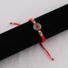 Pulsera de cuerda roja tejida a mano con imitación de jade Hetian, hebilla de seguridad, para hombre y mujer, pulsera de la suerte, accesorios de joyería con cuentas