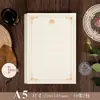 Papel de carta letra rosa dourada espesso papel de carta caligrafia romântica artística papel de carta retrô alta qualidade bonito papel de carta europeu