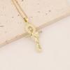 2023 Nueva Joyería Cobre Micro-Incrustado Colgante de Cruz Collar Chapado en Oro de 18K Cadena de Clavícula de Moda N028