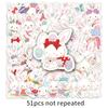 51 Stickers de Dibujos Animados de Conejo Deseante Sanrio Animal Lindo Conejo Impermeable Decorativo Taza de Té con Leche Stickers de Papa Pequeña