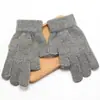 Guantes sin dedos con lazo para mujer, Invierno, Felpa cálida, Ciclismo, Pantalla táctil, Tejido, Lindo, Moderno, Chica