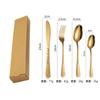 Conjunto de Talheres de Aço Inoxidável Transfronteiriço Padrão Retrô em Relevo Faca Garfo Colher Conjunto de 4-5 Peças Colher de Sobremesa Garfo Conjunto Nórdico