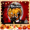 Tecido para fantasia de evento de Halloween, tecido para decoração de fundo de festa, tecido para pendurar para fotografia de lanterna de abóbora, tecido para pendurar de fundo com atmosfera de terror