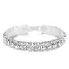 Pulsera de Pedrería con Explosiones de Amazon para Mujer Novia Pulsera de Diamantes Completa Accesorios de Boda Pulsera Material Cobre Total