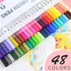 Plumas de Acuarela 12 Colores 24 Colores Doble Punta Suave Plumas de Colores Plumas de Dibujo para Niños Set de Pintura Regalo de Vacaciones