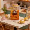Paisagem em Miniatura Bola de Sorvete Pão Kt Mini Bolo Simulação Padaria Comida Brinquedo DIY Acessório de Presilha Chaveiro