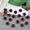 Otoño e Invierno Vintage Vino Tinto Rosa Arte de Uñas Joyería Luminoso Arcilla Suave Camelia Material para Arte de Uñas Decoraciones para Uñas