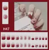 Uñas Postizas Usan Armadura 24 Piezas Europa, América y Sudeste Asiático Explosiones Transfronterizas Pegatinas para Manicura Mediana y Larga Temperamento Lote de Manicura