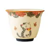 Taza Maestra de Cerámica Blanca de Mineral de Roca del Fabricante Taza de Té Flor de Amor Mariposa Gato Lindo Taza de Té Especial Pequeña para Mujeres Juego de Té