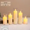 Diseño de concierto luz de vela electrónica LED recargable de acrílico luz de vela recargable para fiesta navideña luz de ambiente de boda