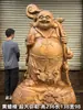 Grande Escultura em Madeira Buda Maitreya Barriga Grande Madeira Maciça Ornamentos para Sala de Estar Esculpido Guan Gong Guanyin Estátua Vermelha para Desktop