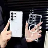 Funda magnética transparente anticaídas de cuatro esquinas adecuada para teléfono móvil Samsung S26Ultra, funda acrílica A57, funda simple anticaídas A56
