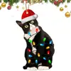 Suministro transfronterizo Colgante acrílico Gato Negro Decoración divertida de Halloween Accesorio para fiesta de disfraces festivo
