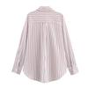 Ropa de Mujer Transfronteriza Otoño 2025 Nueva Moda Versátil Casual Rayas Ajuste Holgado Camisa de Popelina 9152605