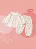 Outono e Inverno Novos Pijamas Infantis Roupas de Casa Conjunto Pai e Filho Menina Doce Fofo Renda Crianças Médias e Grandes Estilo Princesa
