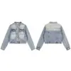 Chaqueta de Mezclilla Desestructurada Bordada Estilo Retro Americano High Street para Hombres y Mujeres, Nueva Chaqueta de Marca Moderna Versátil Casual de Verano Lavada