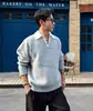Estilo Old Money Suéter Grueso de Cuello Paloma Falso Dos Piezas para Hombres y Mujeres Suave Cera Solapa Tejido Top Casual de Pareja Chaqueta