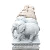 Escultura de Piedra Elefante Mármol Blanco Mármol Blanco Mármol Blanco Pie Agua Flor Escultura de Piedra Par de Elefantes Fabricante Venta al por Mayor