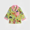 Pijama con temática de perro estilo Ins para niñas, Ropa de estar de algodón puro para primavera y otoño, Lindo pijama tipo cárdigan famoso en Internet para bebés
