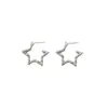 Pendientes Súper Brillantes de Doble Capa Huecos con Forma de Estrella de Cinco Puntas para Mujer, Diseño Exquisito, Lujo Accesible, Gama Alta, Pendientes Elegantes y con Atmósfera