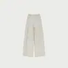 Calças de Linho Wide-Leg Femininas 2026 Verão Finas de Cintura Alta Emagrecedoras Largas Versáteis Retas Casuais Estilo Quente Calças Banana