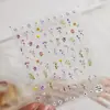 Adesivos de Arte para Unhas Tomoni em Relevo DIY Popular Estilo Fresco de Primavera Adesivos de Unhas Decorações Coloridas de Flores para Unhas