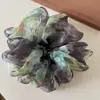 Scrunchie Amarelo Floral Estilo Coreano para Mulheres, Acessório Versátil da Moda, Elástico de Cabelo Fresco e Elegante para o Verão, Ornamento de Cabelo