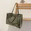 Bolsa de Mão de Papel Kraft Dupont Feminina PVC Grande Capacidade Sacola de Compras Transparente Bolsa de Geléia Bolsa Tote de Ombro Bolsa Grande