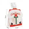 Caja de regalo de Navidad, Papá Noel, árbol de Navidad, bolsa de dulces, hornear galletas, bolsa transparente de OPP con cordón, caja de papel