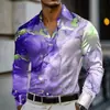 Camisa casual de manga larga estampada con cuello camisero transfronteriza, nueva moda trendy para hombre