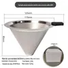 Copo de filtro V60 em aço inoxidável tela de filtro de café manual sem filtro de papel funil para borra de chá filtro de café de camada dupla 304