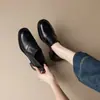 Zapatos de Cuero Estilo Británico Nuevos Otoño 2026, Tacón Medio Simple, Cómodos para Trabajadores de Oficina, Suela Suave, Antideslizantes, Zapatos para Mamá