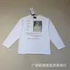 Camiseta de manga longa retro americana transfronteiriça ERD lavada com efeito desgastado com slogan "Mourning Rich Kid" para homens e mulheres