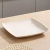 Plato de Cena de Plástico para el Hogar Plato de Frutas Plato de Bocadillos para el Hogar Plato de Frutas Secas Plato Cuadrado de Paja de Trigo Color Escandinavo