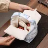 Juego de Té Cerámico para Viaje con Una Tetera y Dos Tazas en Estilo Chino Tradicional, Cafetera de Té Portátil con Bolso