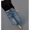 Jeans de pierna ancha estilo retro americano con graffiti para mujer, nuevo modelo de verano 2026, pantalones rectos casuales holgados recortados