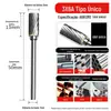 Lima rotativa de metal duro tipo A, cabeça de retificação de aço tungstênio integral, lima rotativa de aço tungstênio integral, fresa cilíndrica, liga sólida