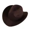 Sombrero de Copa Rizado Vaquero Occidental Europeo y Americano Otoño e Invierno Nuevo Sombrero de Lana Jazz Retro Sombrero de Copa de Fieltro Transfronterizo para Hombres y Mujeres
