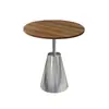 Mesa Redonda de Cafetería Minimalista, Mesa Simple Retro de Acero Inoxidable, Mesa de Reunión de Ocio Estilo Vintage, Silla de Diseño Moderno