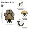 Colgador de llaves de madera con diseño de pata de gato simple con impresión 2D plana de alta definición, soporte de pared con forma de pata de gato bicolor