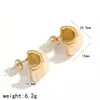 Pendientes Retro de Resina y Acero Inoxidable Estilo Ins Maillard para Mujer, Elegantes Pendientes de Acero de Titanio Ámbar Que No Se Desvanecen