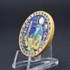 Moneda Conmemorativa de Doble Cara con Relieve del Dios Toteh Egipcio Antiguo Horus, Medalla Conmemorativa del Dios Pájaro de la Sabiduría Dios Águila del Cielo