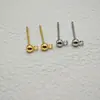 Brincos de Feijão Banhados a Ouro 18K com Pino de Prata S925 para Orelhas Perfuradas Brincos DIY Feitos à Mão Brincos de Alta Qualidade S925 Brincos