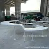 Banca rodeando árbol de fibra de vidrio para exterior, asiento para hoyo de árbol irregular, banco para parque comunitario, instalación de paisaje creativo con banco GRC