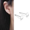 Brincos de Prata Esterlina s999 para Mulheres Elegantes Simples e Pequenos para Furos de Orelha Brincos Anti-bloqueio Pino de Orelha de Prata