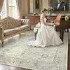 Alfombra Lavable Imitación Cachemir Persa Transfronteriza, Alfombrilla Lavable para Mesita de Noche de Dormitorio, Alfombra para Sala de Estar Doméstica Resistente a Manchas y al Desgaste