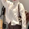 Roupas de outono e inverno: cardigã casual com gola alta e design de zíper duplo, tops personalizados prontos para envio, jaquetas, suéteres, roupas de outono