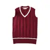 Novo Colegial Britânico JK Uniforme Gola V Masculino e Feminino Casual Colete Torcido Uniforme Escolar Estudante Colete Suéter Malha