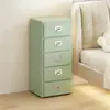 Mesita de Noche de Plástico Retro de Múltiples Cajones para Dormitorio, Gabinete Multifuncional para Almacenamiento de Joyas Dopamina para Habitación de Alquiler