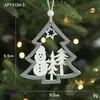 Nuevos Productos Navideños: Colgantes Navideños Creativos de Madera Hueca, Decoraciones Navideñas, Pentagrama Gris, Corazón, Muñeco de Nieve Navideño